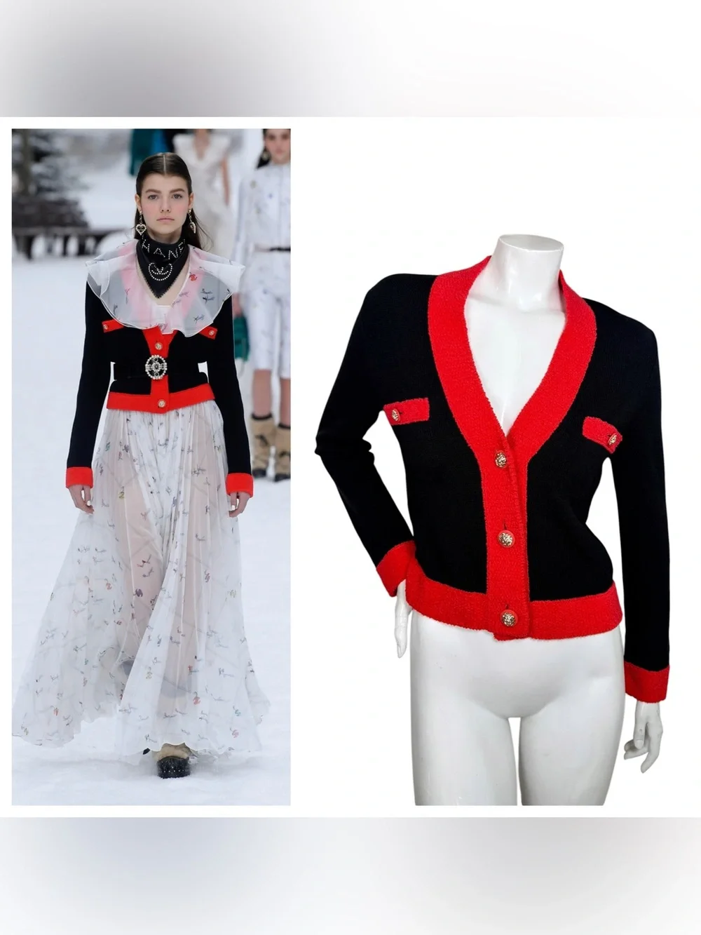 Chanel FW19 Runway Look 49 Cashmere Cardigan FR 36